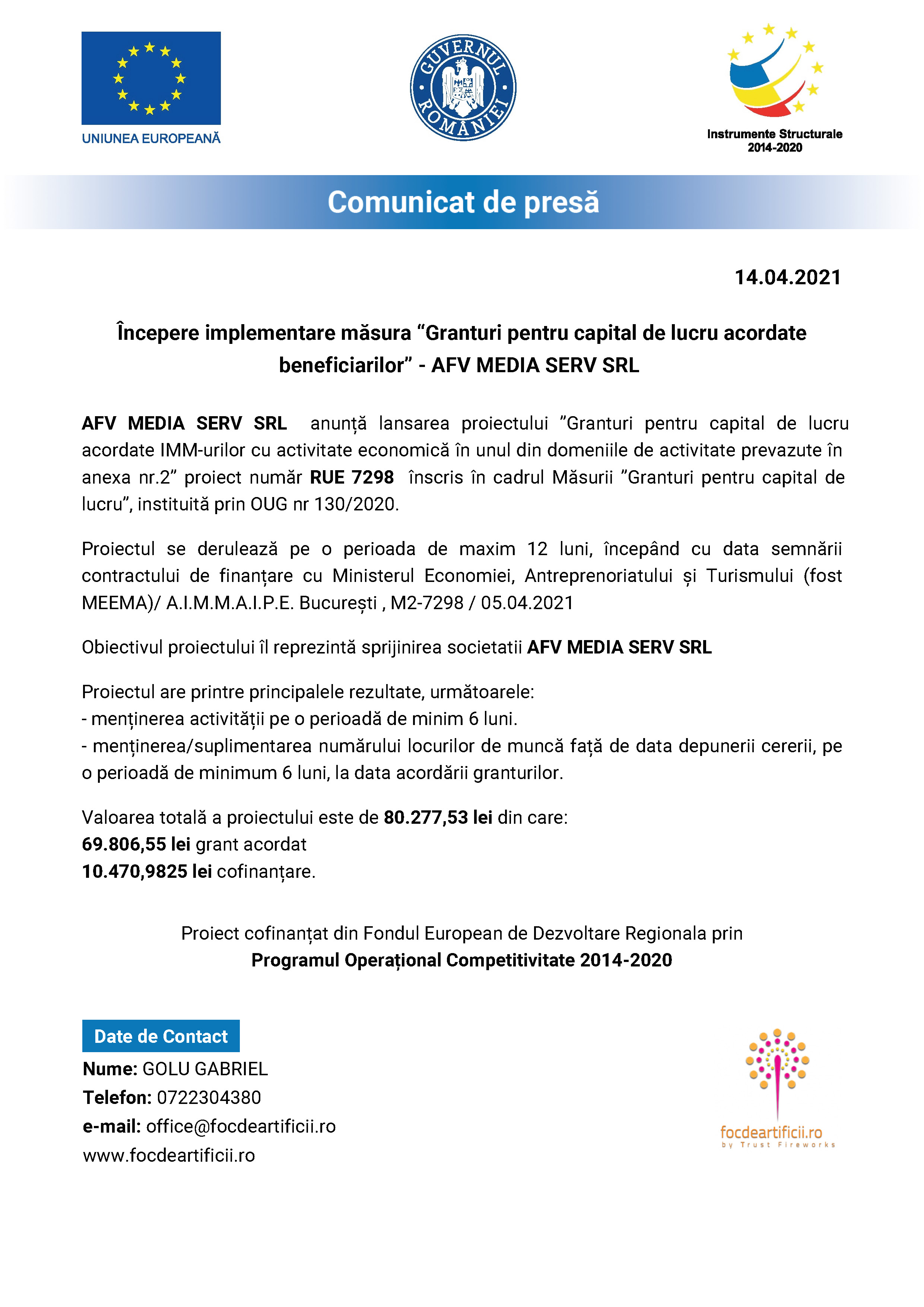 Anunt de presa